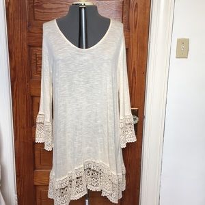New: Cream Lace Trim Tunic